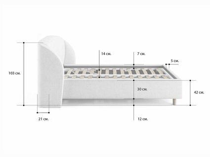 Кровать Сонум Valencia Экокожа Белый 140х190