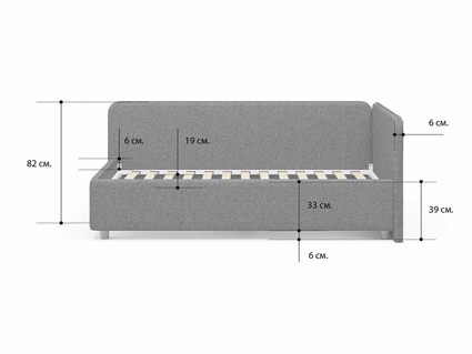Кровать Сонум Capri Рогожка Песочная (с подъемным механизмом) 80х190