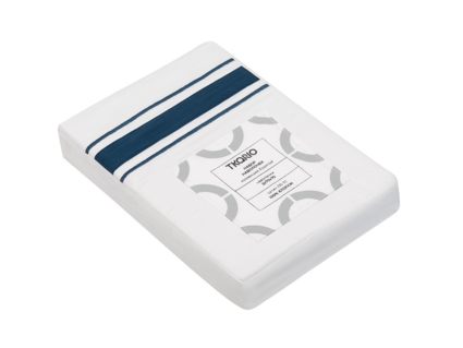 Наволочка Tkano Essential белая с темно-синим кантом 2 шт. 50х70