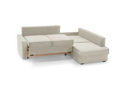 Диван Фиеста Мебель Колфилд угловой (малый) велюр Vivaldi 04 кремовый Длина 236 см