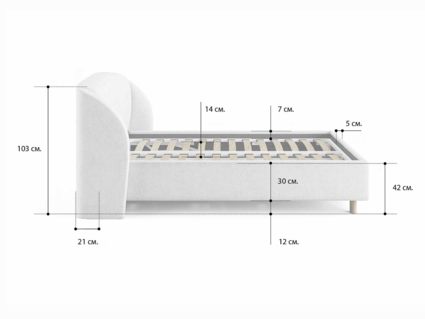 Кровать Сонум Valencia Кашемир Латте (с подъемным механизмом) 80х190