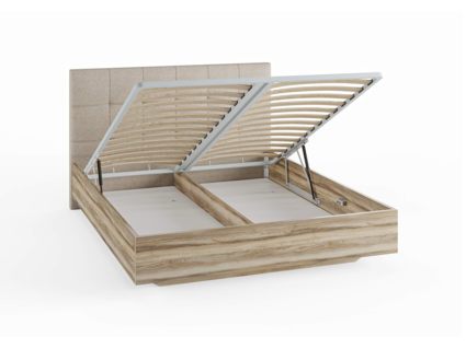 Кровать Сонум Vena Ясень Ориноко + Рогожка Льняная (с подъемным механизмом) 160х190