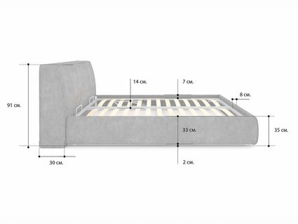 Кровать Сонум Altea Рогожка Пепельная 180х190